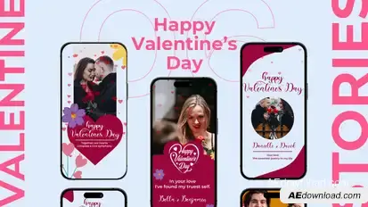 06 Valentine's Day Instagram Stories Openers template preview