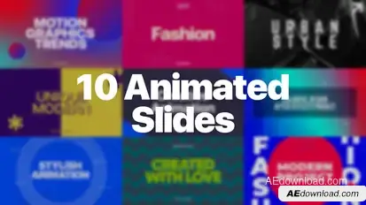 10 Animated Slides Titles template preview