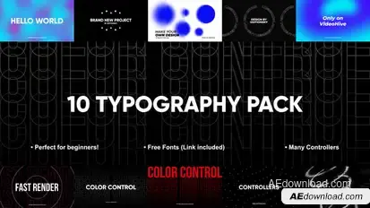 10 Awesome Typography Pack | After Effects Titles template preview