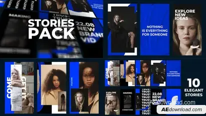 10 Elegant Fashion Stories Pack Video Displays template preview
