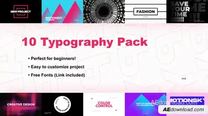 10 Fantastic Typography Pack | After Effects Titles template preview
