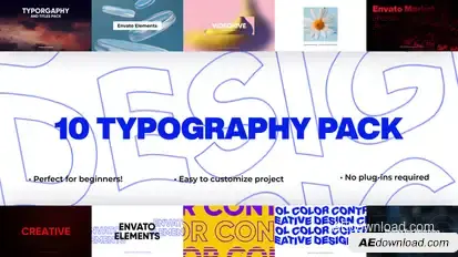 10 Fine Typography Pack | After Effects Titles template preview