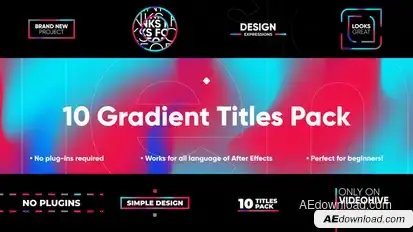 10 Gradient Titles Pack | After Effects Titles template preview