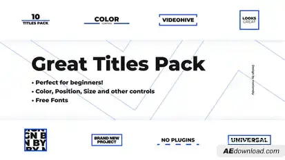 10 Great Titles Pack | After Effects Elements template preview