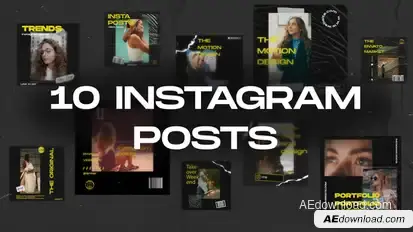 10 Instagram Posts Elements template preview