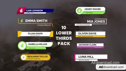 10 Lower Thirds Pack Elements template preview
