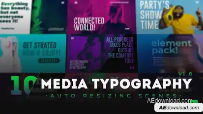 10 Media Typography Scenes Titles template preview