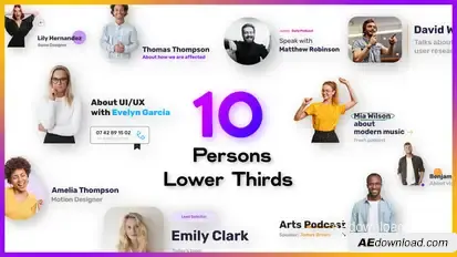 10 Minimal Person Lower Thirds Elements template preview