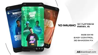 10 Music Stories and reels Product Promo template preview