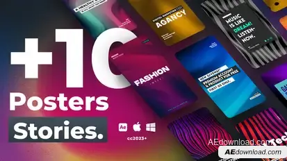 10 Posters Instagram Stories Elements template preview