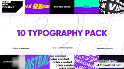 10 Trendy Typography Pack | After Effects Titles template preview