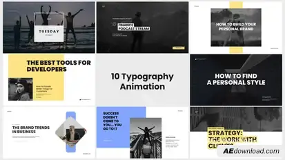 10 Typography Animation Titles template preview