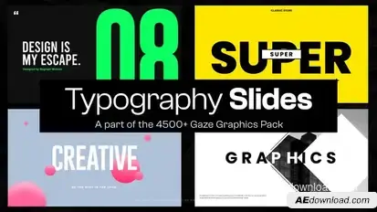 10 Typography Slides I broadcast-packages template preview