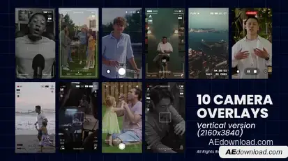 10 Vertical Camera Overlays Pack Elements template preview