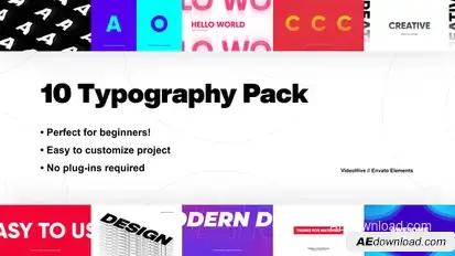 10 Wonderful Typography Pack | Afrer Effects Titles template preview