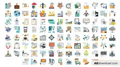 Videohive 100 Business and Startup Icons Infographics template preview