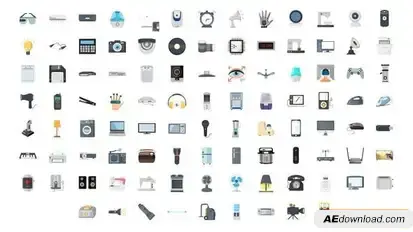 Videohive 100 Electronic Gadgets Icons Elements template preview