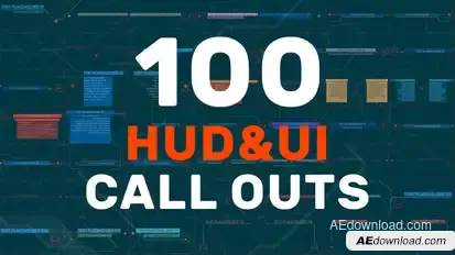 100 HUD UI Call Outs Titles template preview