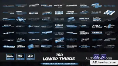 100 Lower Thirds Pack Elements template preview