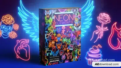 100 Neon Elements | V2 Elements template preview