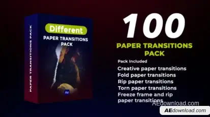 100 Paper Transitions Pack Elements template preview