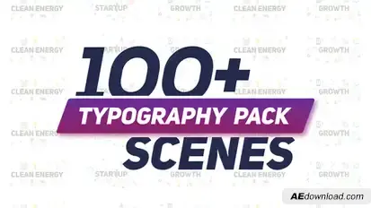 100 Typography Scenes Pack Titles template preview
