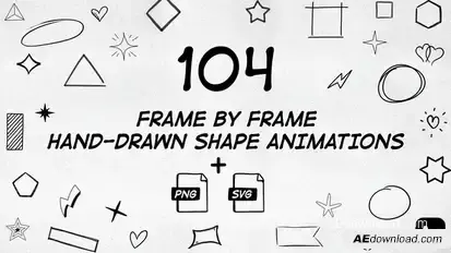104 Frame By Frame Animated Shapes Pack Elements template preview