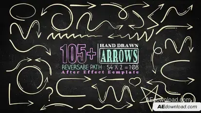 105 Hand Drawn Arrow Pack Infographics template preview