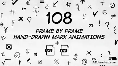 108 Frame By Frame Animated Marks Pack Elements template preview