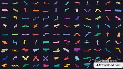 108 Origami Arrows Elements template preview