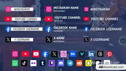 110 Social Media Lower Thirds Elements template preview