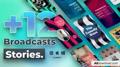 12 Broadcasts Instagram Stories broadcast-packages template preview