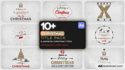 12 Christmas Title Pack 4k Titles template preview