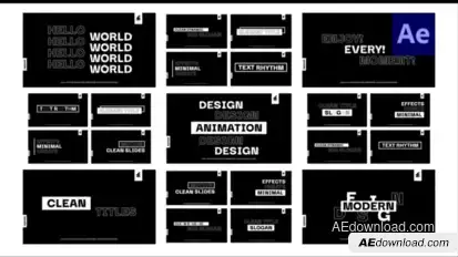 12 Clean RGB Glitch Titles / Ae Titles template preview