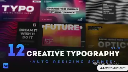 12 Creative Typography Scenes Titles template preview