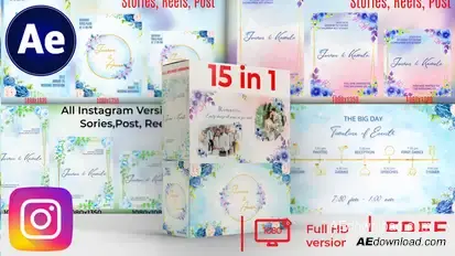 15 in 1  All Weddings Slideshow and Invitations Video Displays template preview