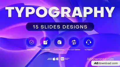 15 Typography Slides Titles template preview