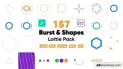 157 Bursts & Shapes Lottie Pack Openers template preview