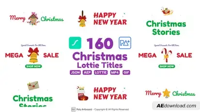 160 Christmas Sale&Greeting Badges Titles template preview