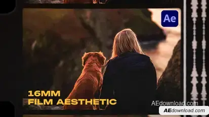 16mm Film Aesthetic Overlays Elements template preview