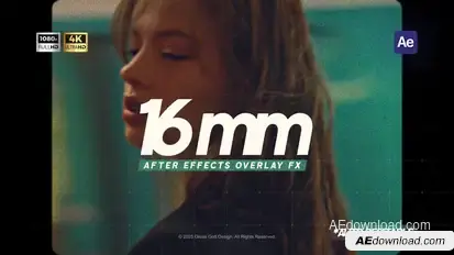 16mm Film Overlay Effect Elements template preview