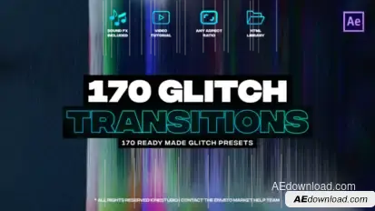 170 Glitch Transitions Elements template preview