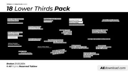 18 Lower Thirds Pack | After Effects Elements template preview