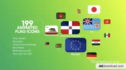 199 Animated Flag Icons Video Displays template preview