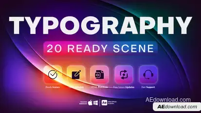 20 Creative Typography Scenes Titles template preview