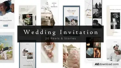 20 Elegant Wedding Invitation Reels and Stories Video Displays template preview