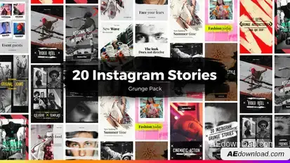 20 Instagram Grunge Stories Video Displays template preview