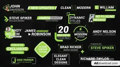 20 Modern Titles Pack Elements template preview