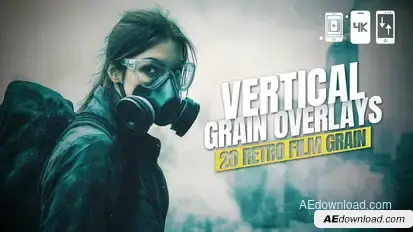 20 Retro Film Grain Vertical Overlays For After Effects Elements template preview