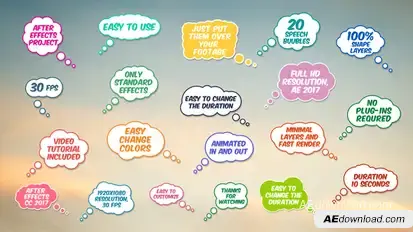 20 Speech Bubbles Elements template preview